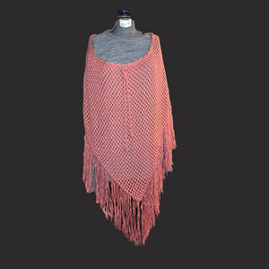 Women's Kensie Coral Crochet Poncho One Size